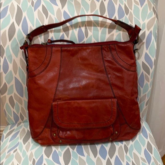 NWOT Fossil Vintage 100% leather burnt Orange bag. - Picture 1 of 11